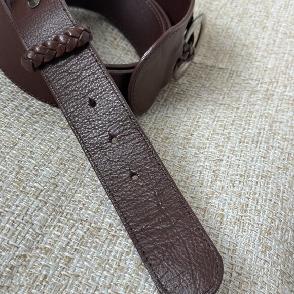 J Jill Brown Belt Women\'s Dark Brown Genuine Leather Metal Buckle Size XL main image 10